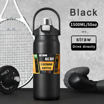 All-steel thermos cup 304 stainless steel men's large capacity tea water separation outdoor car travel kettle 1000ml/1500ml