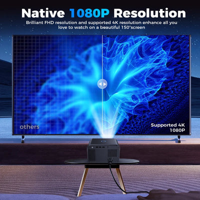 1080P Native Android Projector 1920*1080P Support 4K Bluetooth WIFI Electronic Keystone Correction Focus Beam Protable Projector