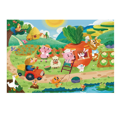 36pcs Carrying Jigsaw Puzzle Children Paper Large Pieces Puzzle Enlightenment Gift 3-6 Years Old Baby Toys Toddler Puzzle