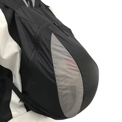 Motorcycle riding helmet backpack, outdoor cycling and mountaineering helmet storage bag, hiking backpack folding storage design