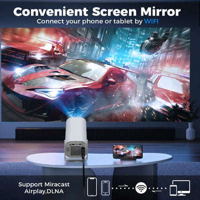 Miniproyector inteligente 4K Android 12.0 720P nativo 1280*720P Dual WIFI6 BT5.0 Proyector de cine portátil para exteriores con rotación de 180°