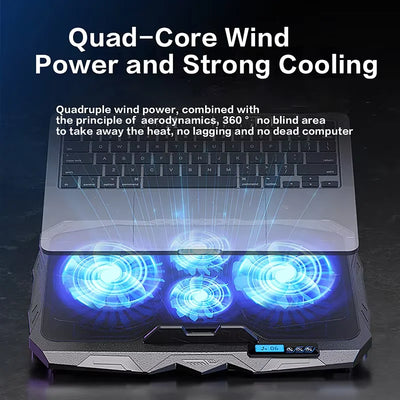 Laptop Cooling Pad,Laptop Cooler with 4 Quiet Fans for 12