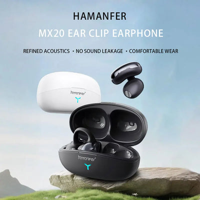 ‌HAMANFER MX20 Clip Wireless Bluetooth Sport In-Ear Headset Headphones 36H Play IPX7 Waterproof Sweatproof Lightweight Earphones