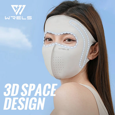 WRELS UV Protection Mask  Ice Silk Sunscreen Mask Breathable Lightweight Cycling Face Mask Anti-UV 400 Facemask For Men Women