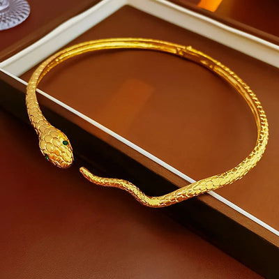 Inlaid Rhinestone Snake Necklace for Women Light Luxury Personalized Collar New Style Chokers Necklaces Stylish Unique Jewelry
