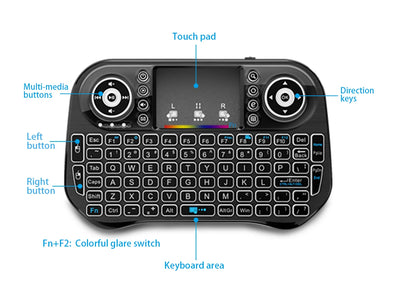 Bluetooth Wireless Mini Keyboard Backlit 2.4G USB English Russian French Spanish Portuguese Arabic Hebrew for Android TV Box PC