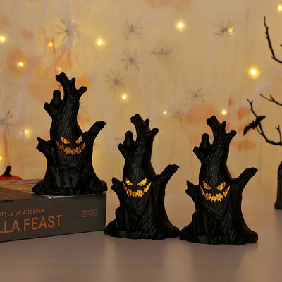 Halloween Decoration Ghost Tree Led Night Glow Ghost Lantern Ghost Face Tree Stump Lantern Festival Atmosphere Horror Decoration