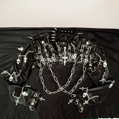 y2k Jacket y2k fashion  gothic Jacket gothic clothes y2k clothes Skull Cross Jacket e girl clothesharajuku Jacket vintage Jacket