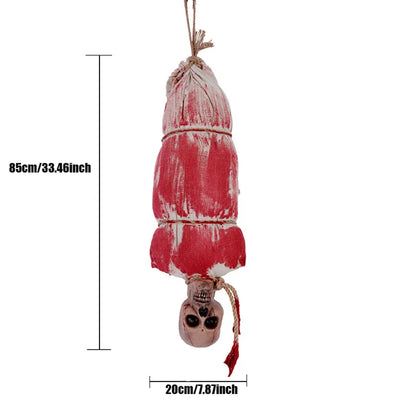 1PC Halloween Hanging Animated Decorations Talking Shaking Scary Clown with Chain Voice Control Outdoor Yard Haunted House Prop