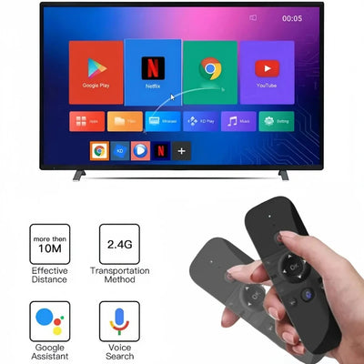 Bluetooth 5.2 Keyboard Wireless Mini Keyboard Rechargeable Keyboard with 2.4G Wireless Voice Control Air Mouse for TV BOX Laptop