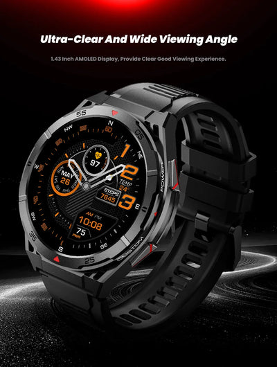 Smart Watch Men AMOLED HD Screen 466*466 Bluetooth Call GPS Posotion Compass Heart Rate Monitor 3ATM Waterproof Sport Smartwatch