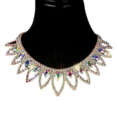 Belly Dance Necklace Rhinestone Female Adult High-End Stage Profession Performance Competition Accessories Dance Jewellery