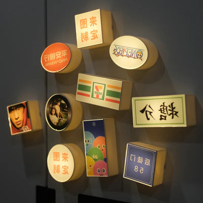 Japanese Magnetic Fridge Stickers Light Signs Tokyo Osaka Luminous Light Box Creative Refrigerator Sticker Magnets Home Decor