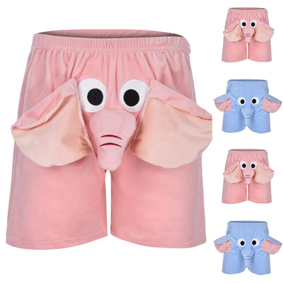 Pantalones cortos para hombre, pantalones cortos para hombre, un divertido bóxer de elefante, pantalones cortos novedosos, ropa interior divertida, regalos de broma para hombres, toga para hombre con temática animal.