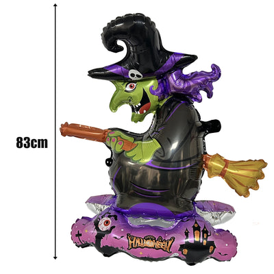 Halloween Balloon Giant Ghost Pumpkin Skull Castle Aluminum Film Standing Balloon for Halloween Party Yard Garden Scary Decor