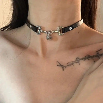 Plush Leopard Bone Necklace Choker Korean Kawaii Fashion Star Pendant Necklace Harajuku Sexy Accessories Women Y2K Jewelry Gift