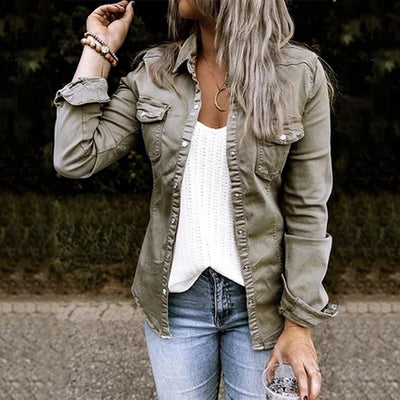 Denim Jacket with Fur Black Jean Jacket Denim Jacket Mid Length Denim Shirt Coat Fashion New Slimming Solid Women Jacket