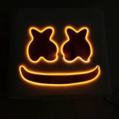 Halloween LED DJ Mask Lifelike Marshmello Mask Breathable Helmet Mask Durable Carnival Festival Halloween Party Props Cosplay