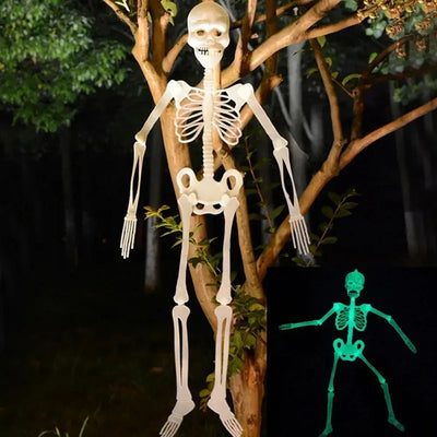 Scary Halloween Decoration Halloween Props Luminous Hanging Decoration Outdoor Party Horror Luminous Movable Skull Skeleton