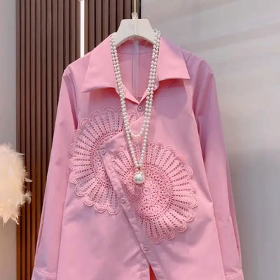 Shirt 2025 Fashion Spring Women New Irregular Stylish Shirt Versatile Chic Top