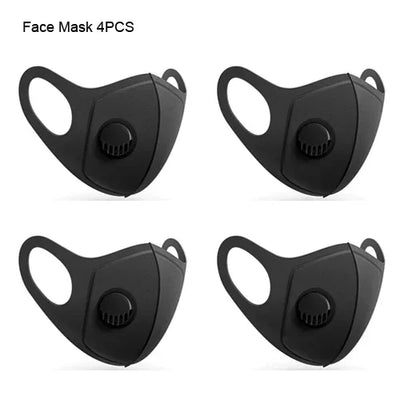 Reusable Black Anti Dust Mask PM2.5 Breathing Filter Valve Face Mouth Masks Cover Washable Anti Fog Haze Respirator Men Women