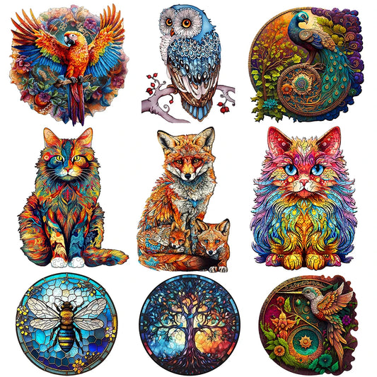 Wooden Jigsaw Puzzles-Wooden Puzzle Adult Unique Shape Advanced Phoenix Wooden Jigsaw Puzzle for Adult, Family Puzzles Gifts