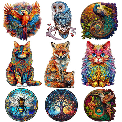 Wooden Jigsaw Puzzles-Wooden Puzzle Adult Unique Shape Advanced Phoenix Wooden Jigsaw Puzzle for Adult, Family Puzzles Gifts