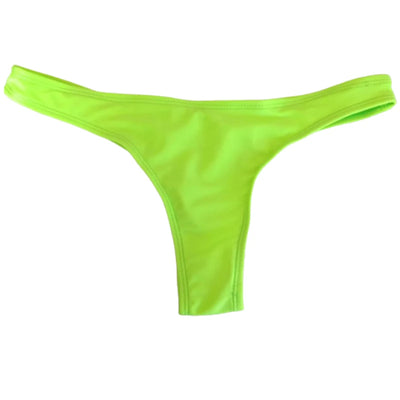 Fashion Ladies Thong Swim Trunks Multiple Colors Solid Color Pleated Thong Swimwear Women Swim Trunks Bikini Swimwear