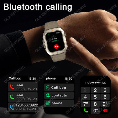 New For Huawei Xiaomi Military GPS Smart Watch Men Flashlight Compass Waterproof Outdoor Sport Tracker Bluetooth Call Smartwatch