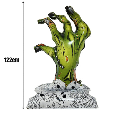 Halloween Balloon Giant Ghost Pumpkin Skull Castle Aluminum Film Standing Balloon for Halloween Party Yard Garden Scary Decor