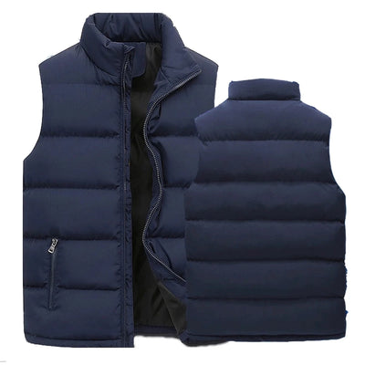 Herren Weste Jacke Warm Ärmellos Jacken Winter Wasserdicht Reißverschluss Mantel Herbst Stehkragen Lässige Weste Markenkleidung