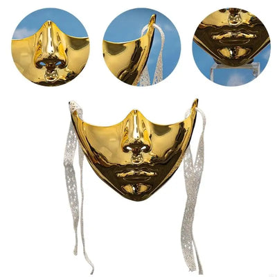 Masquerade Mask Beauty Mask Mechanical Half Face Mask Party Mask Halloween Cosplay Mask for Women Men Aesthetics Mask