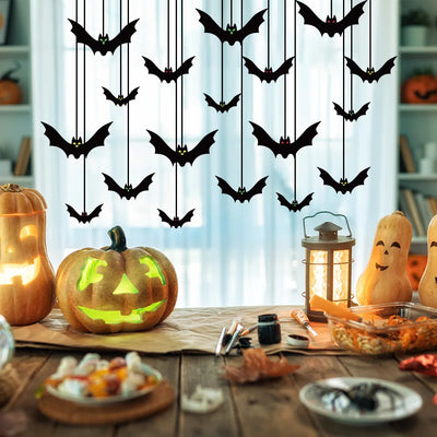 18pcs Bat Pendant Halloween Decoration Terrifying Atmosphere Photography Props Party Supplies Background Decoration Pendant