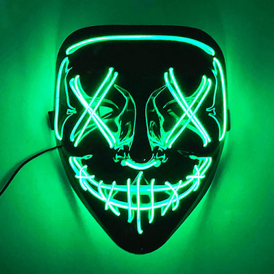 Led Mask Halloween Party Masque Masquerade Masks Neon Light Mask Mascara Horror Maska Glowing Purge Mask Glow In The Dark