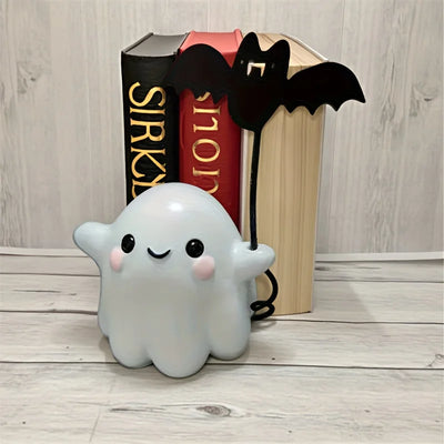 1Pc Halloween Cute Ghost Putting Bat Ornaments Ghost Bat Desktop Party Decoration Party Small Gift Little Finger Cute Ghost Toys
