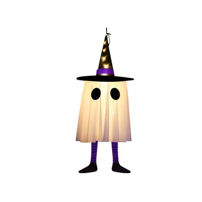 Scary Luminous Halloween Hanging Ghost Flashing with Witch Hat Halloween Hanging Ornament Floating LED Specter Haunted House