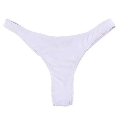 Fashion Ladies Thong Swim Trunks Multiple Colors Solid Color Pleated Thong Swimwear Women Swim Trunks Bikini Swimwear