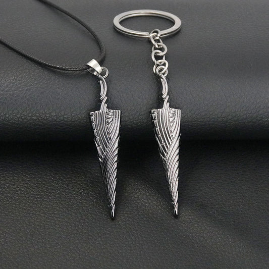 Anime Hollow Knight Pure Nail Sword Bone Pendant Necklace Fashion Geometry Rope Chain Choker Necklace for Women Men Cool Jewelry
