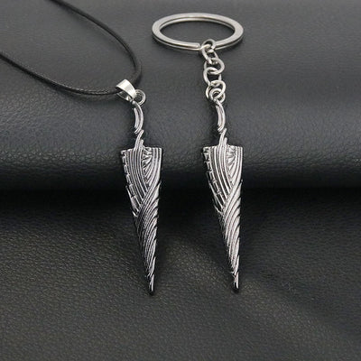 Anime Hollow Knight Pure Nail Sword Bone Pendant Necklace Fashion Geometry Rope Chain Choker Necklace for Women Men Cool Jewelry
