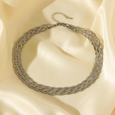 EILIECK 316L Stainless Steel Silver Color Flat Snake Bone Chain Necklace For Women New Fashion Neck Chain Jewelry Holiday Gifts