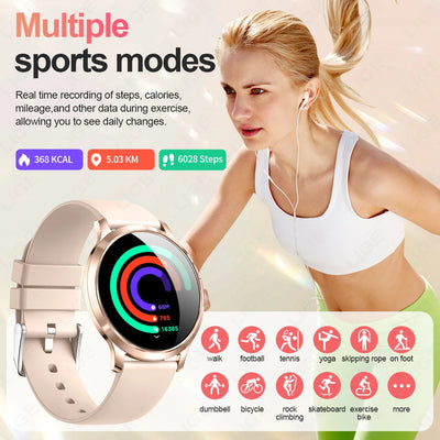 LIGE 2025 New Smart Watch For Women AMOLED Screen Watches IP68 Waterproof Heart Rate Monitor Ladies Smartwatch For Android ios