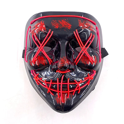 Led Mask Halloween Party Masque Masquerade Masks Neon Light Mask Mascara Horror Maska Glowing Purge Mask Glow In The Dark