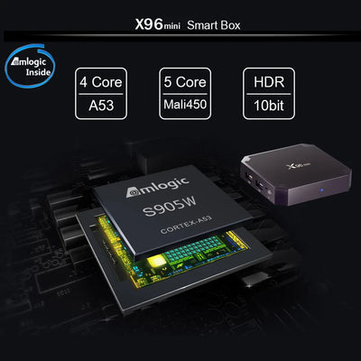 X96Mini Amlogic S905W Smart TV box  Android 9.0 Smart TV Box Support 4K H.265 HEVC AV1 HDR10 X96mini Home Theater TV