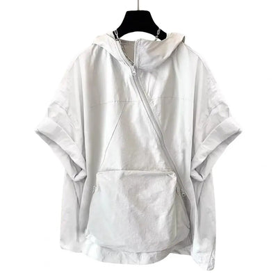 Shirt men's new summer fashion casual loose short sleeve fashion hooded top brand half sleeve hooded top thin coat men