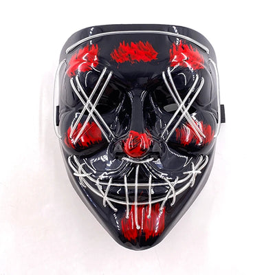 Led Mask Halloween Party Masque Masquerade Masks Neon Light Mask Mascara Horror Maska Glowing Purge Mask Glow In The Dark