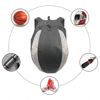 Motorcycle riding helmet backpack, outdoor cycling and mountaineering helmet storage bag, hiking backpack folding storage design