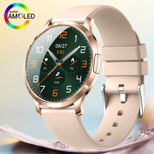 LIGE 2025 New Smart Watch For Women AMOLED Screen Watches IP68 Waterproof Heart Rate Monitor Ladies Smartwatch For Android ios