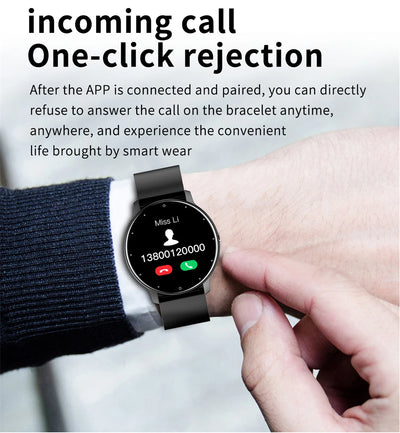 LIGE Smart Watch Women Men Full Touch Screen Bluetooth 5.2 Call Waterproof Watches Sports Fitness Tracker Factory IP67 ZL02 New