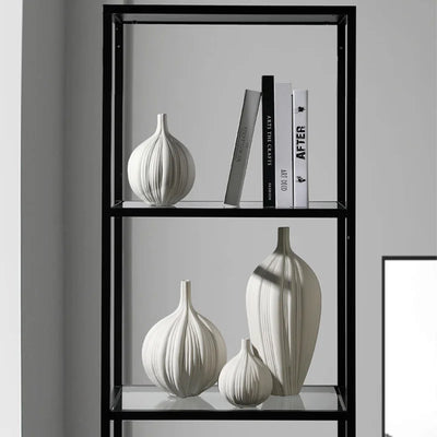 Simple and Creative Simple Elegant Ceramic Vase Decoration Dry Flower Arranger Living Room Advanced Sense of Home Decoration