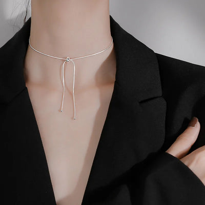 Snake Bone Chain Female Adjustable Pull-out Necklace Design Simple and Short Neck Chains